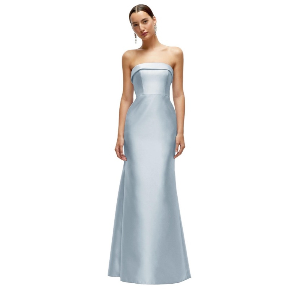 Alfred sung strapless bridesmaid Women's Blue Gown